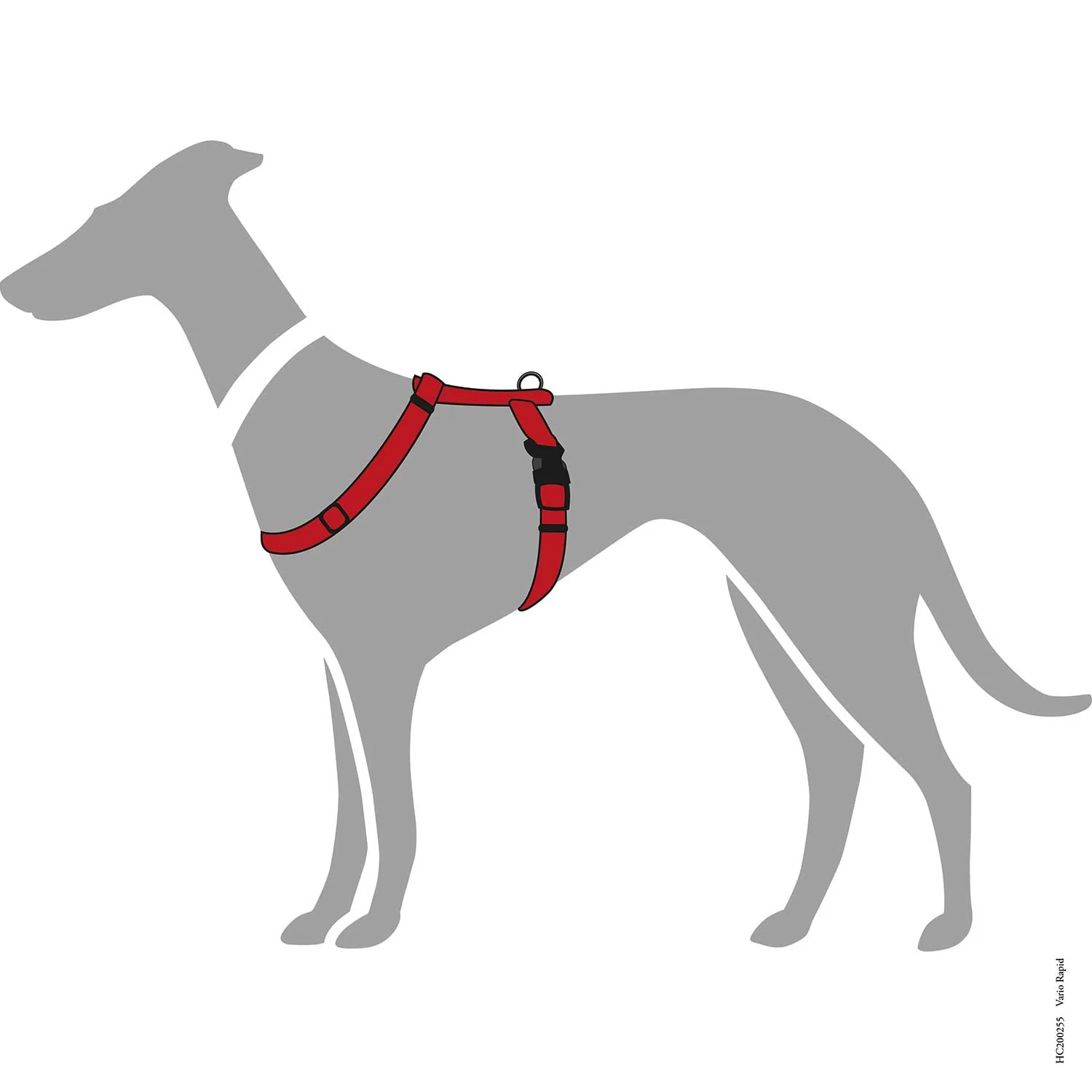 Hunter Vario Rapid hundesele Rød M-L mave 64-100 cm - let og sikker komfort